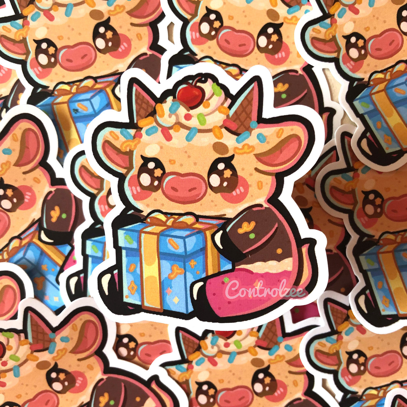 Celebration Cow Sticker