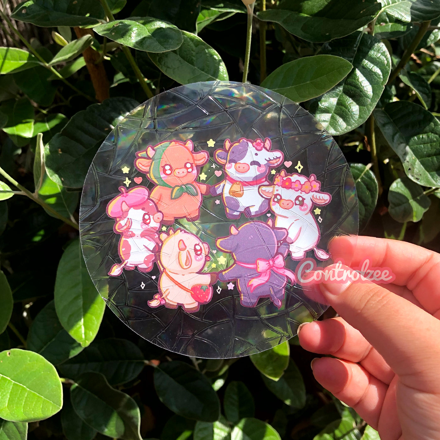 Merry Go Moo Sun Catcher Window Cling