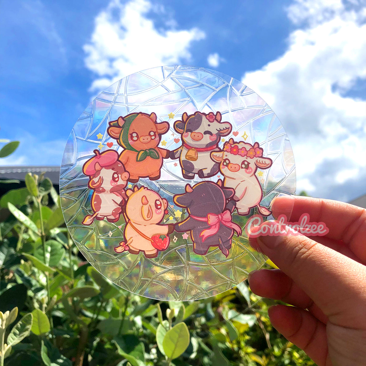 Merry Go Moo Sun Catcher Window Cling
