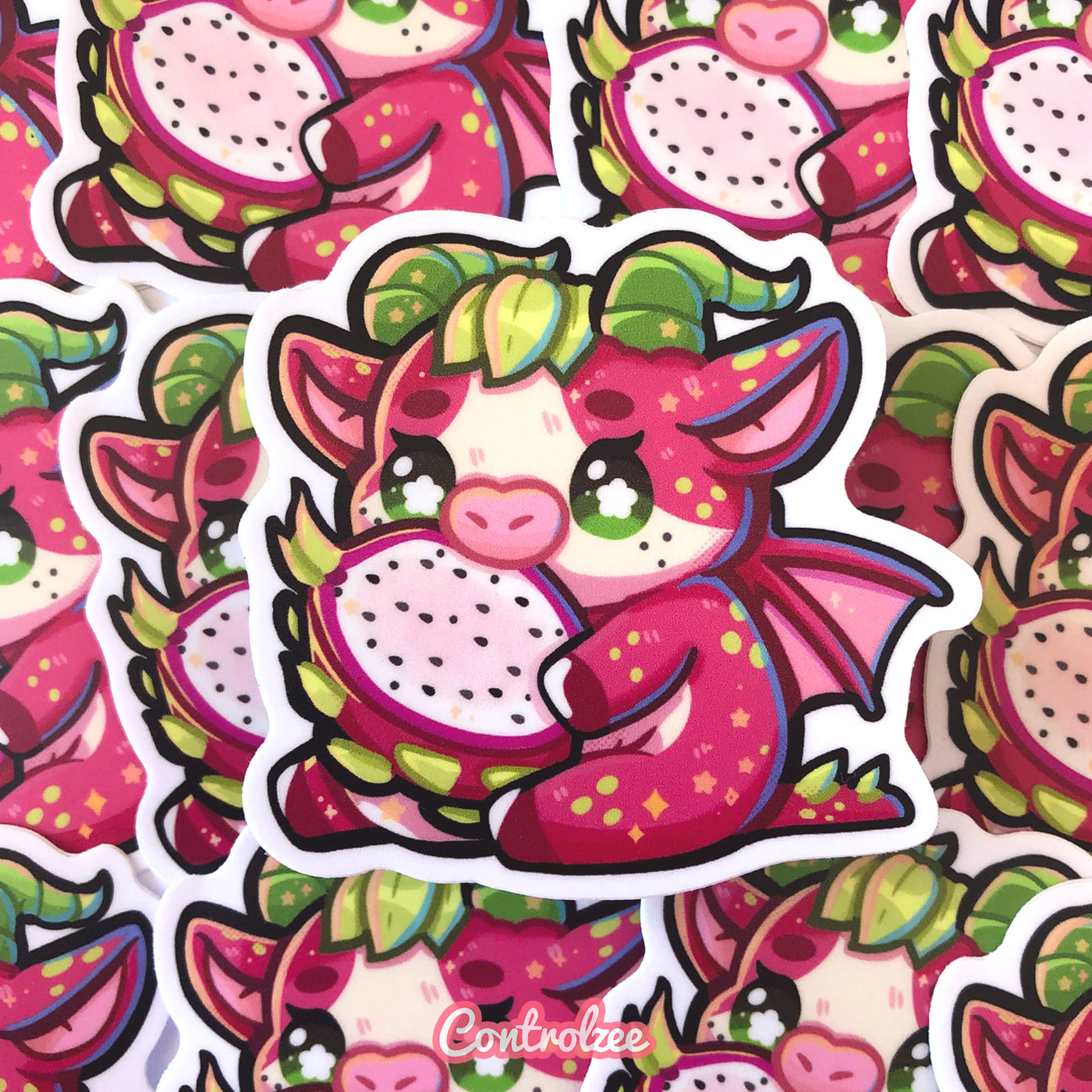 Dragonfruit Cow Sticker