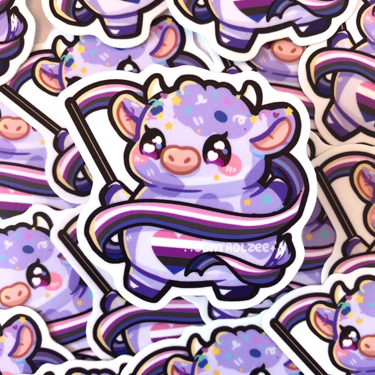 Genderfluid Pride Cow Sticker