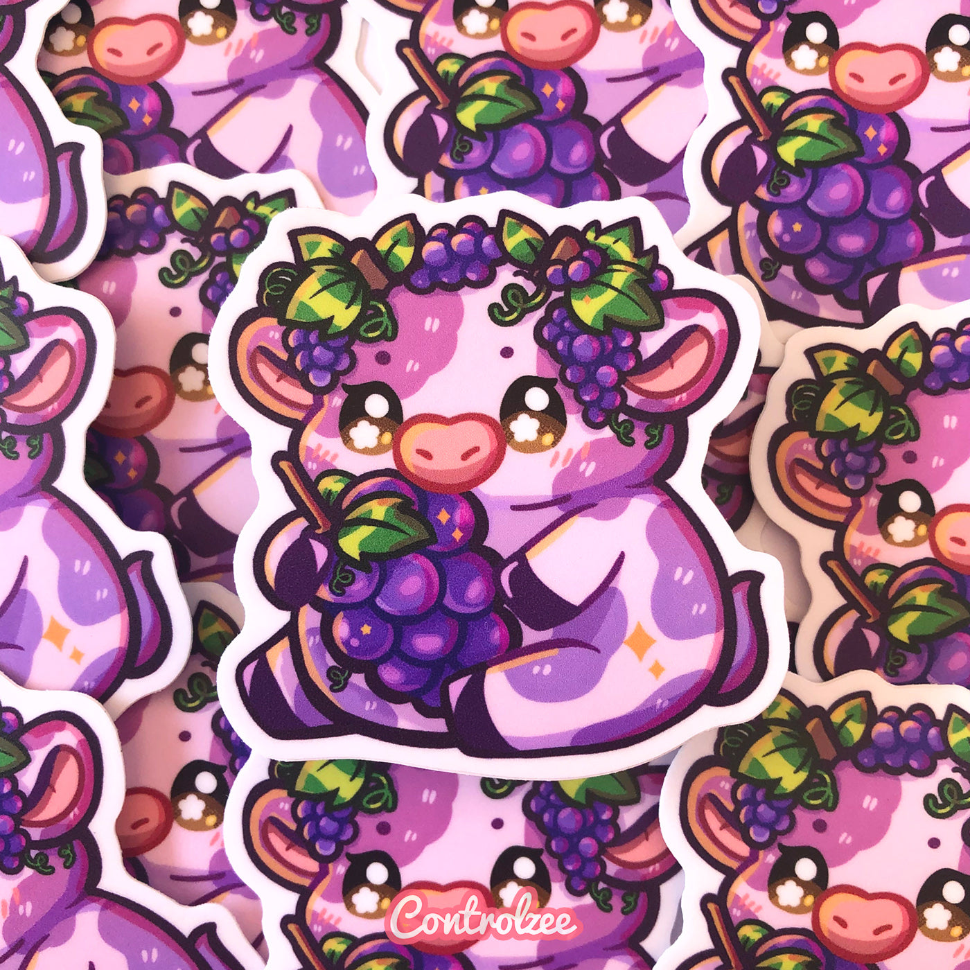 Grape Cow Sticker