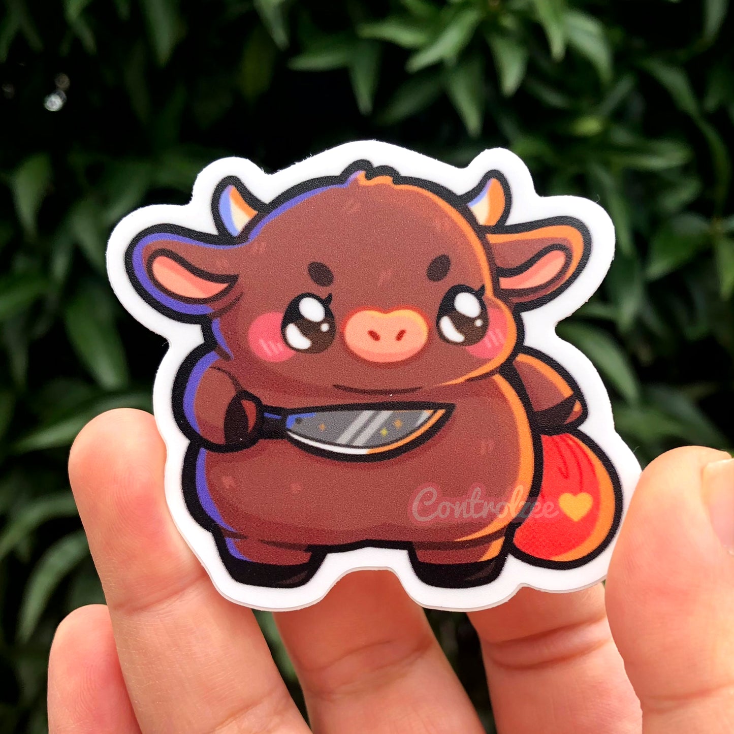 Knife Cow Sticker