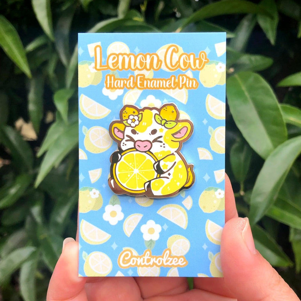 Lemon Cow Enamel Pin