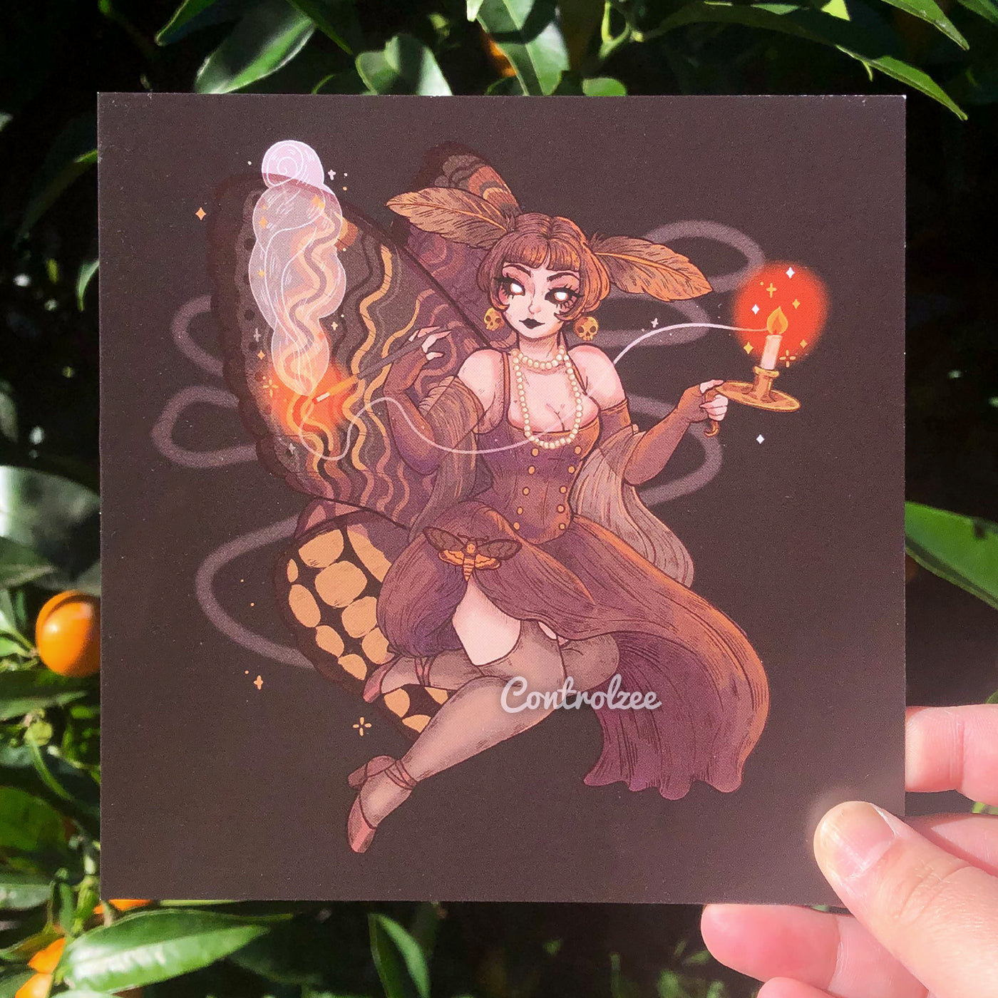 Licorice the Sepia Moth Girl Print