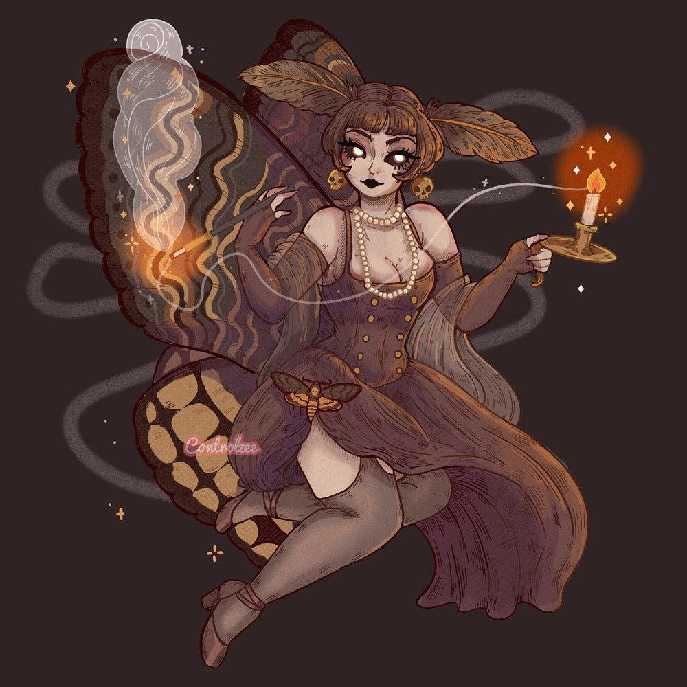 Licorice the Sepia Moth Girl Print