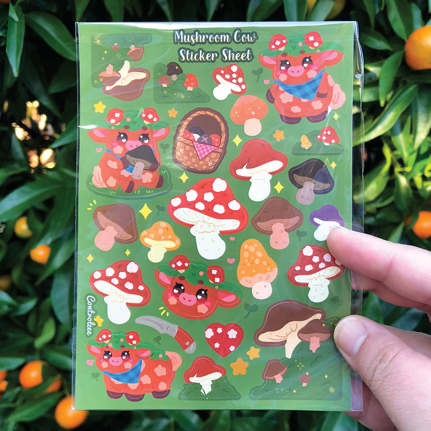 Mushroom Cow Sticker Sheet