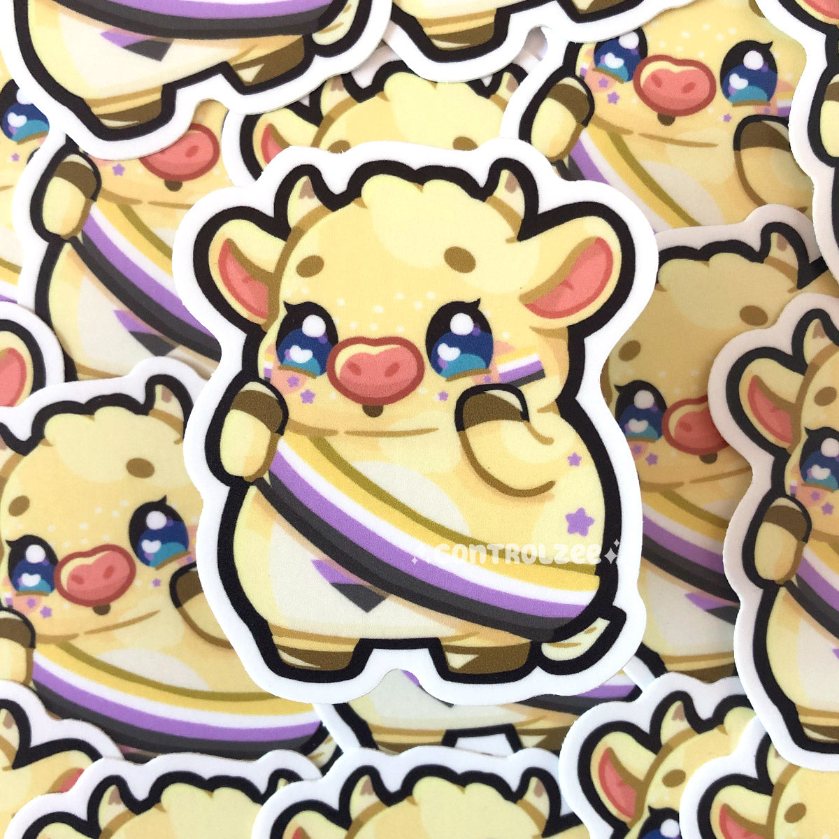 Non Binary Pride Cow Sticker