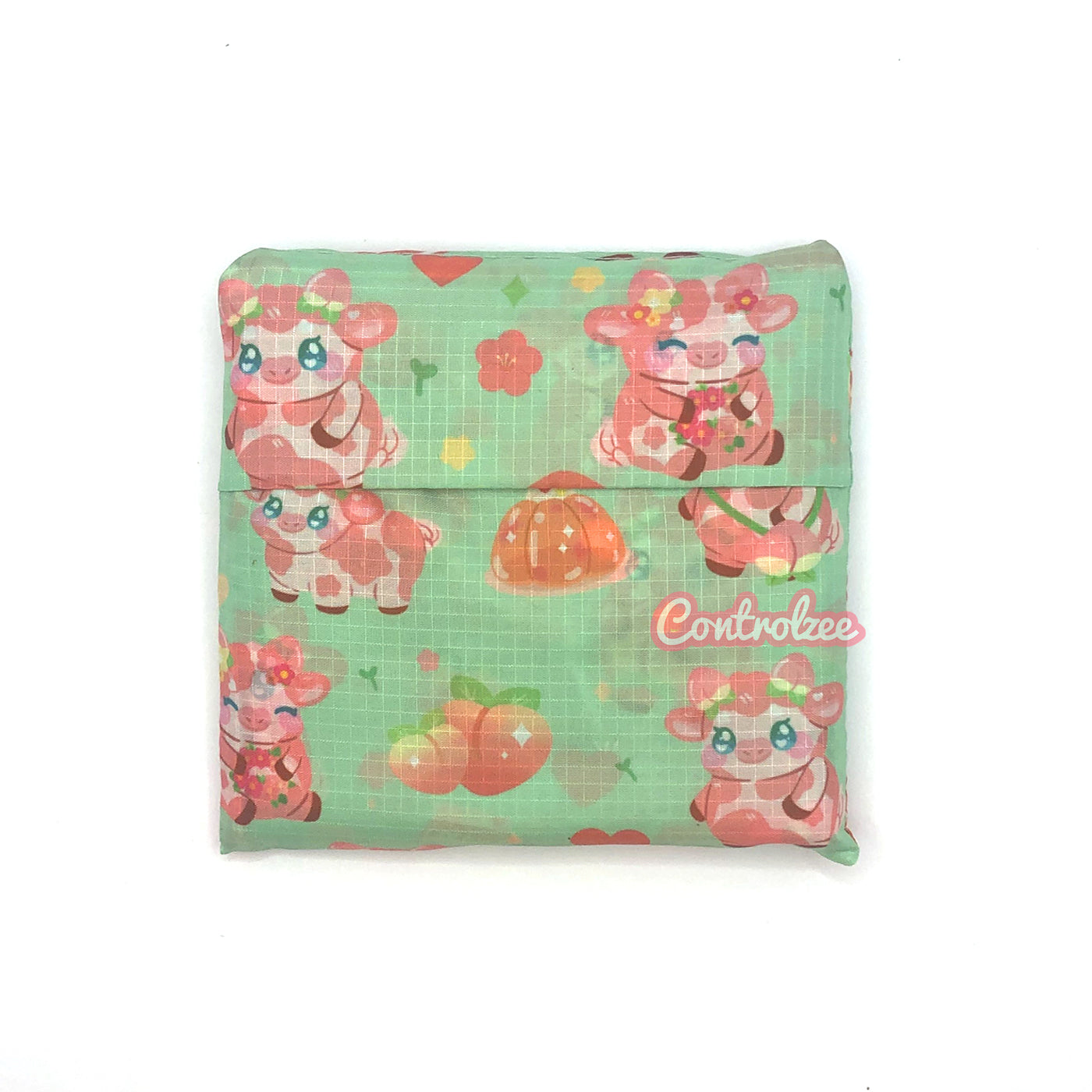 Peach Cow Reusable Shopping Bag