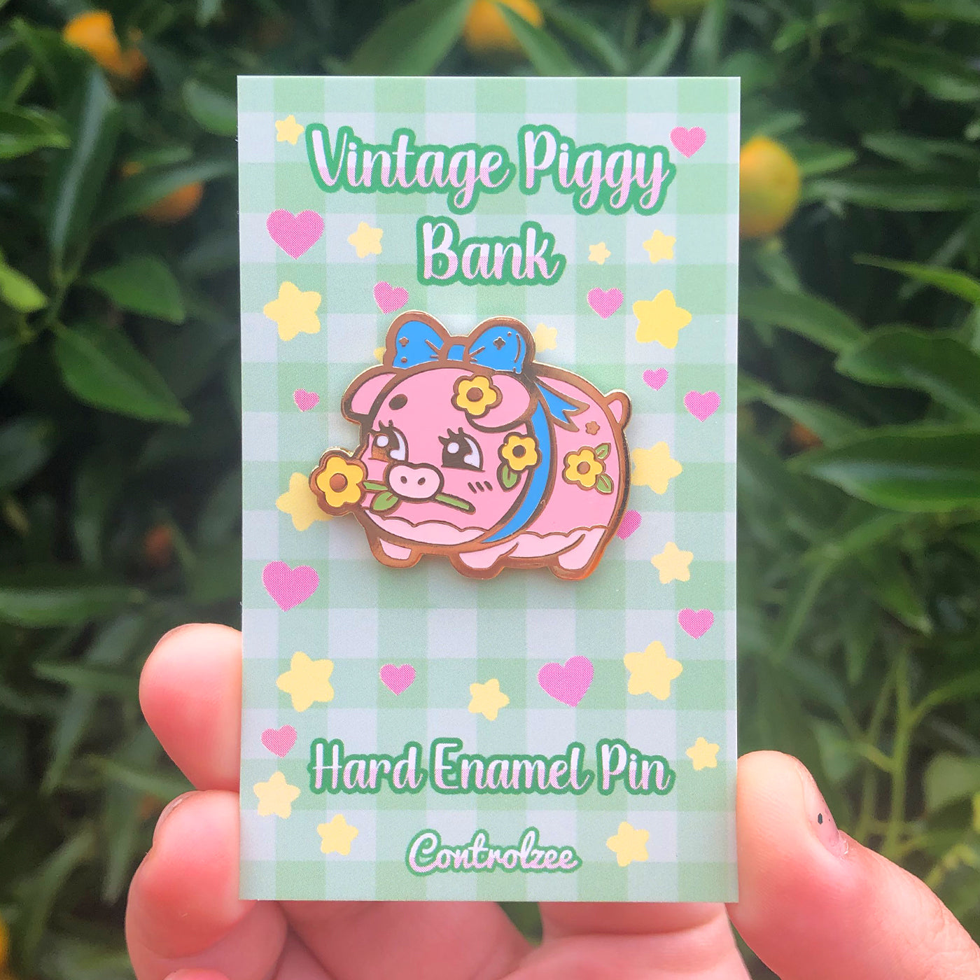 Vintage Piggy Bank Enamel Pin