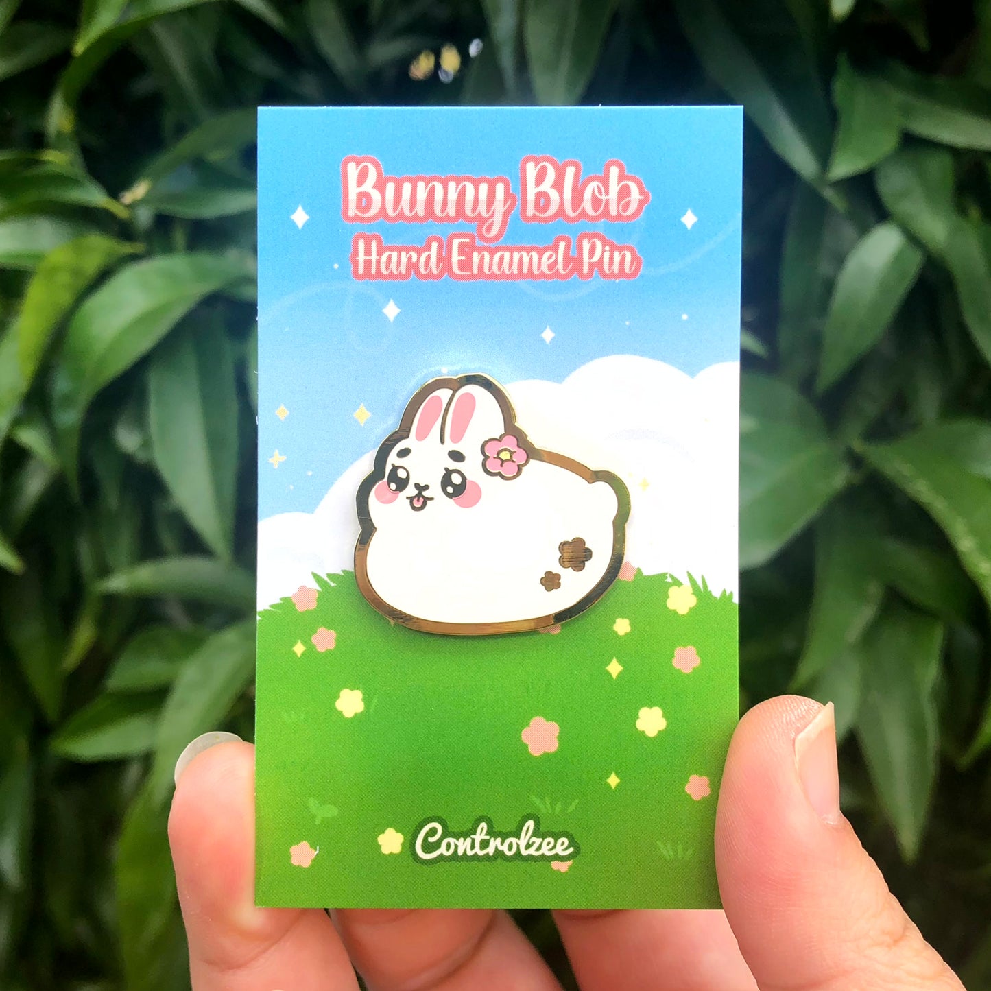 White Bunny Enamel Pin