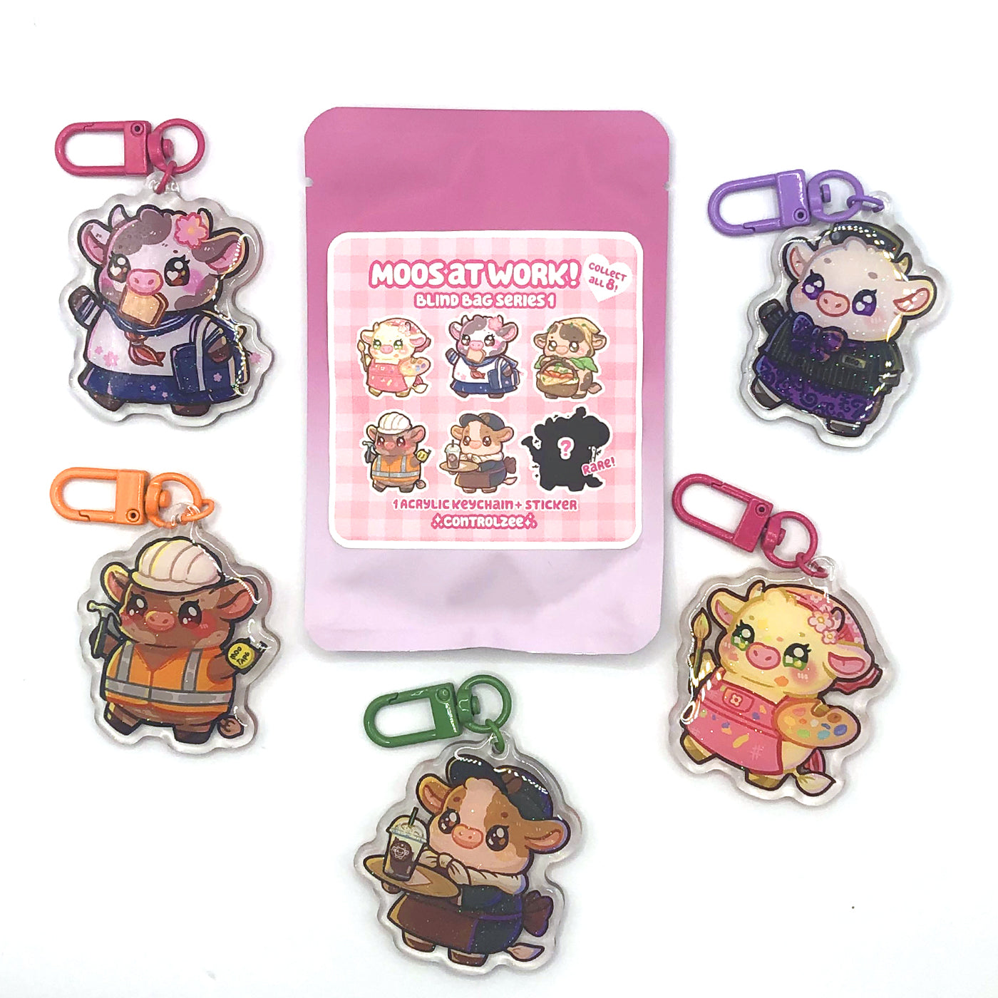 Moos @ Work Acrylic Keychains (Series 1)