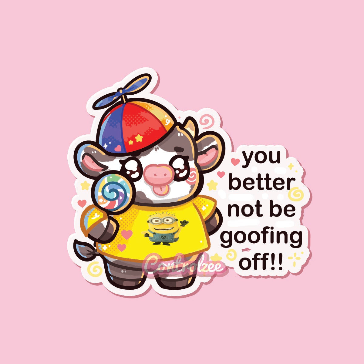 Goofin' Off Cow Sticker