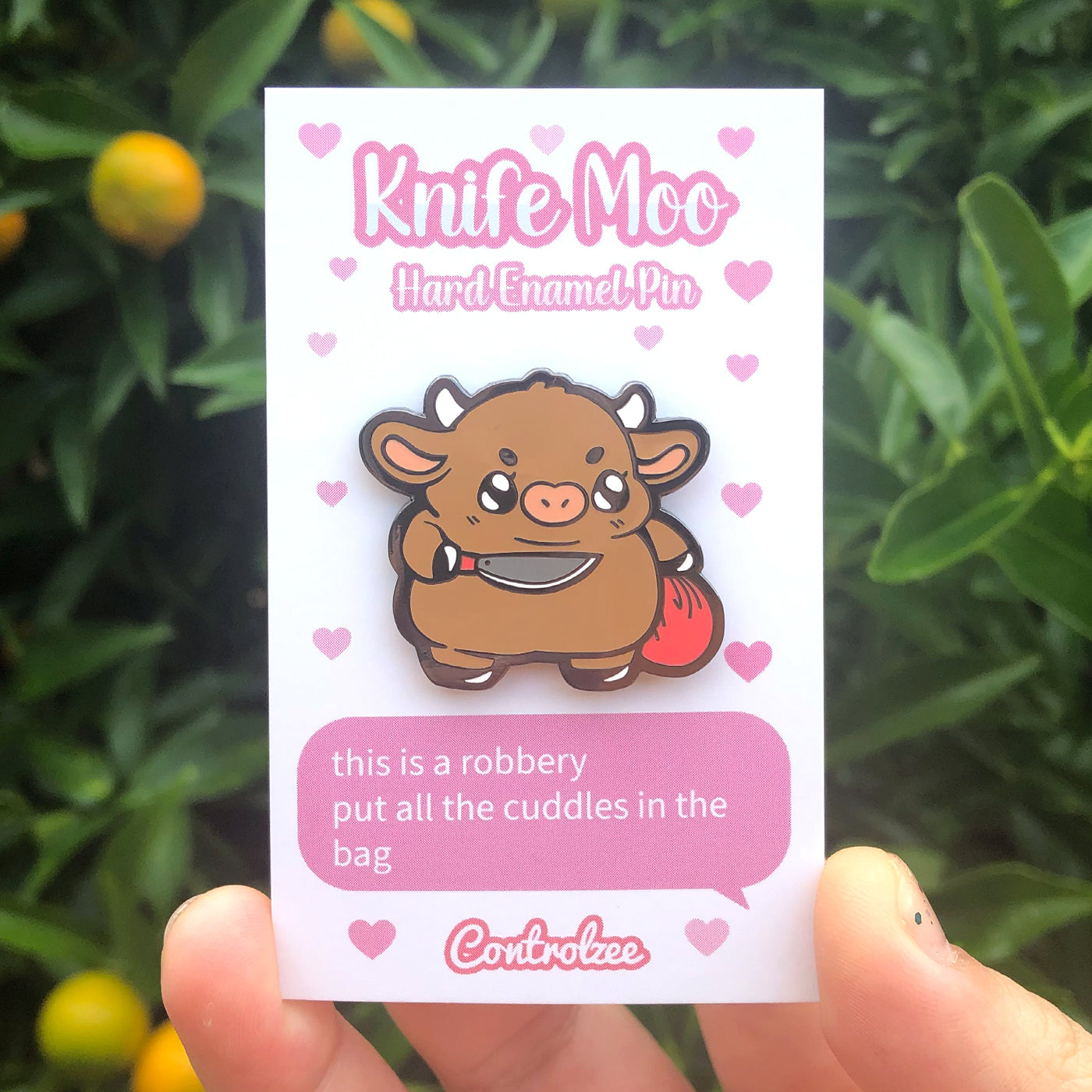 Knife Moo Enamel Pin