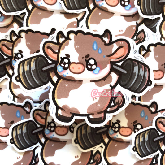 Barbell Cow Sticker