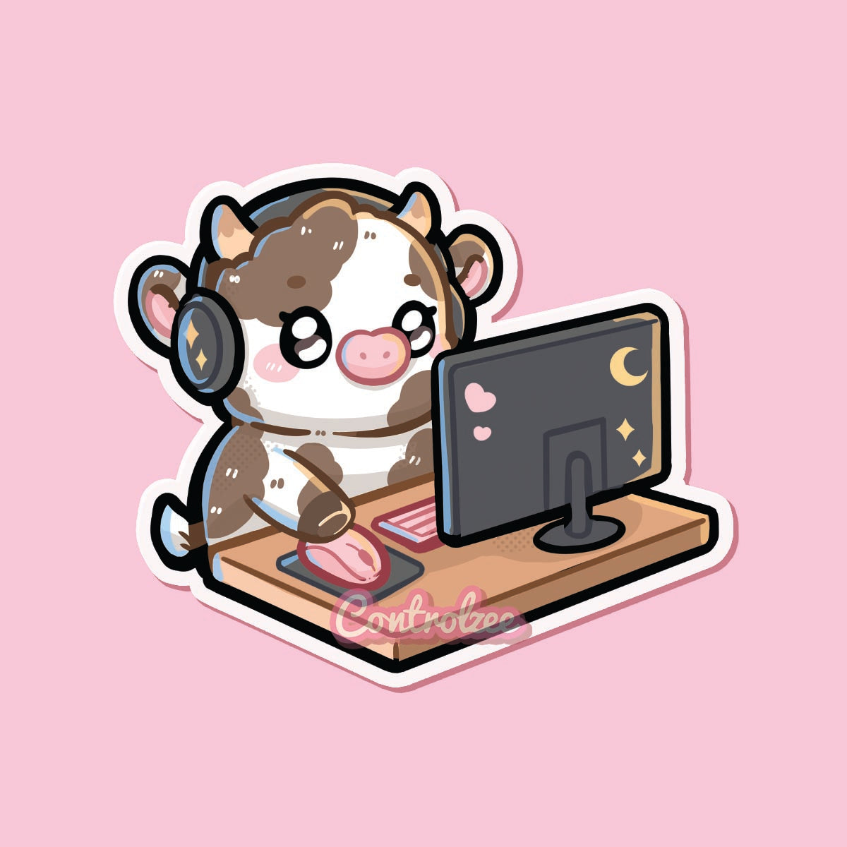 On my 'Puter Cow Sticker