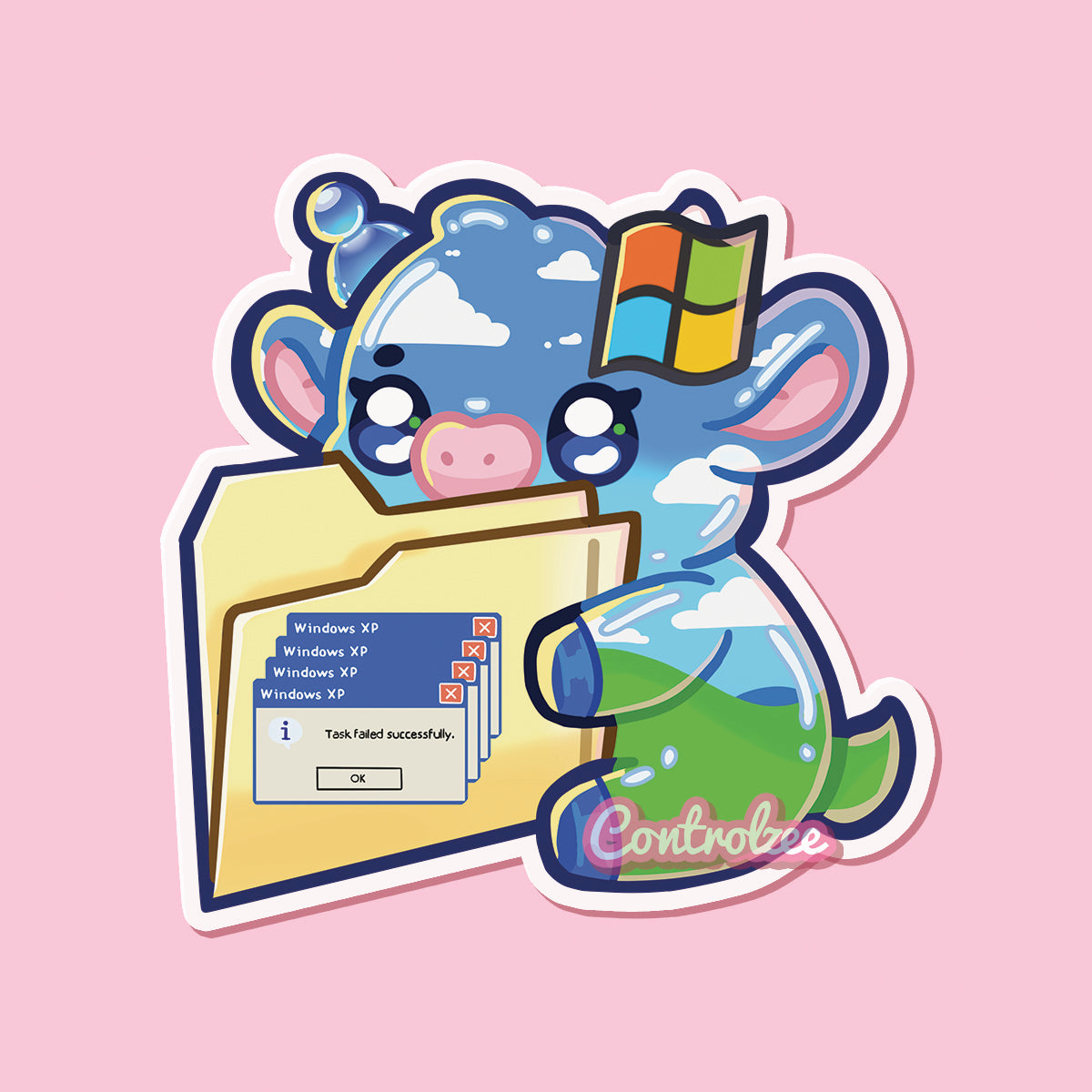 Windows XP Cow Sticker