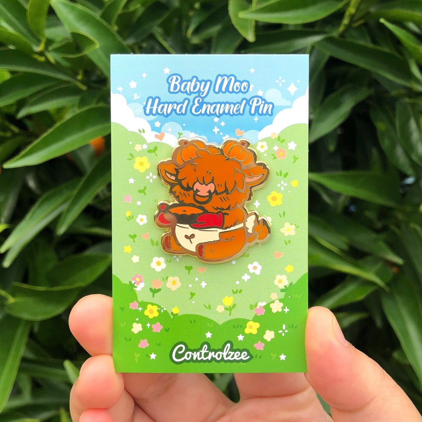 Pumpkin Cow Enamel Pin