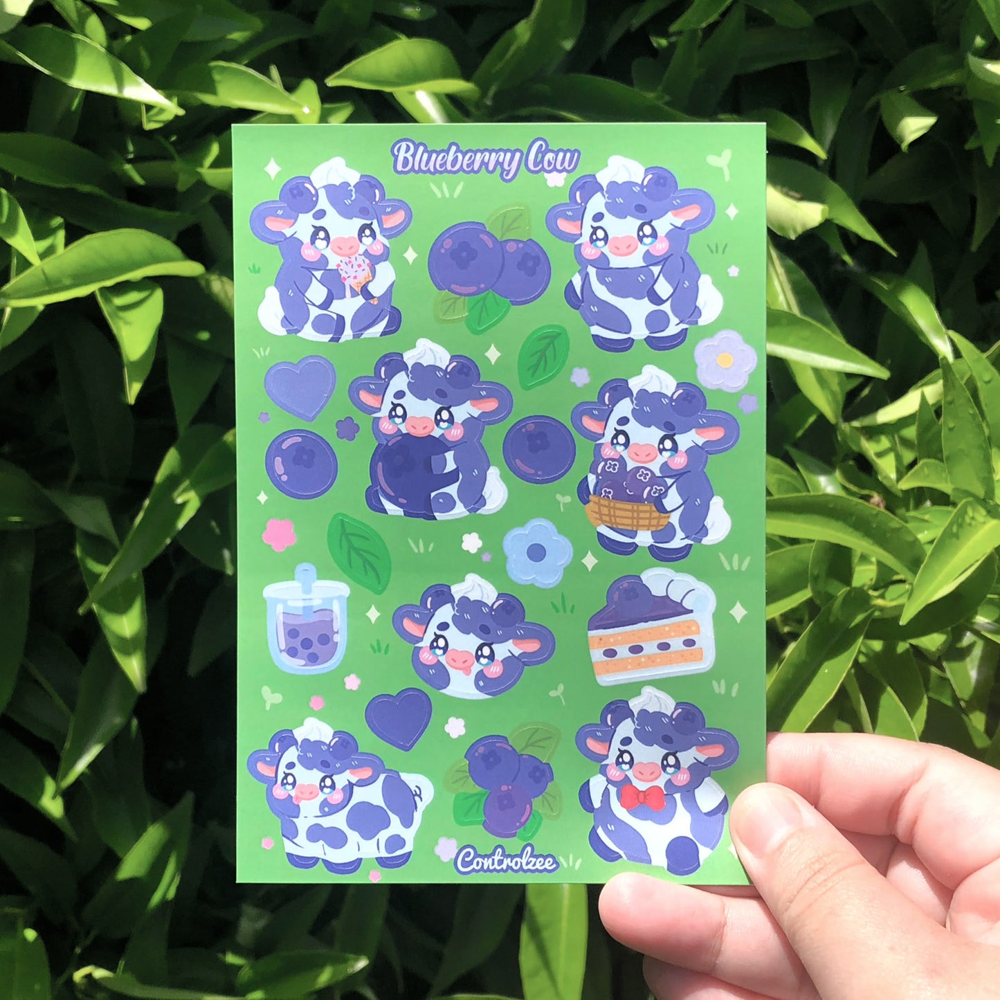 Blueberry Cow Sticker Sheet