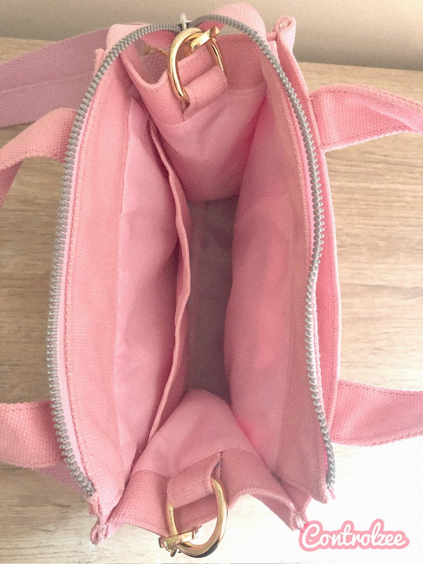Pink Cow Canvas Tote Bag