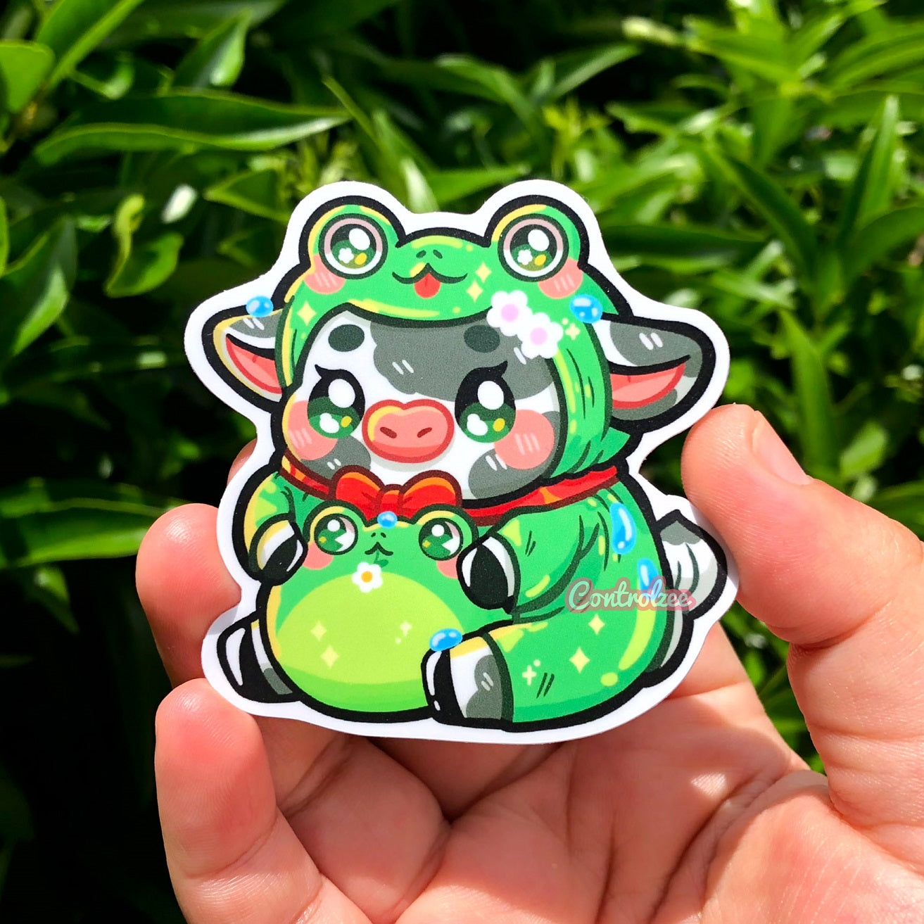 Froggy Cow Sticker