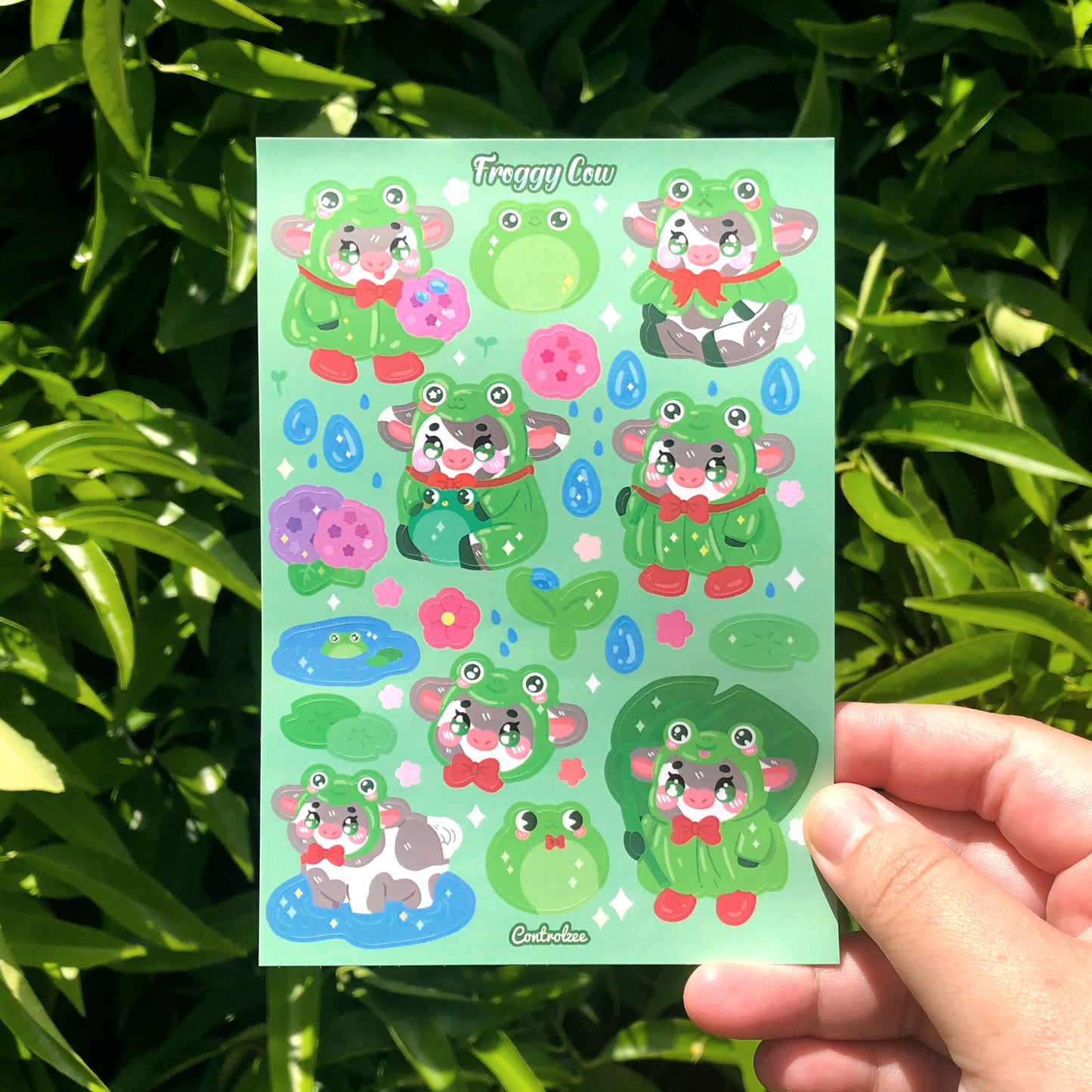 Froggy Cow Sticker Sheet