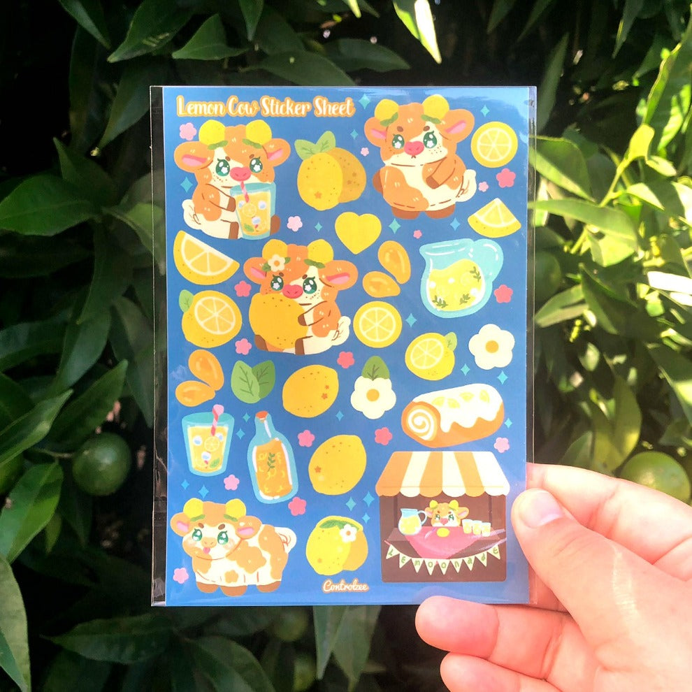 Lemon Cow Sticker Sheet