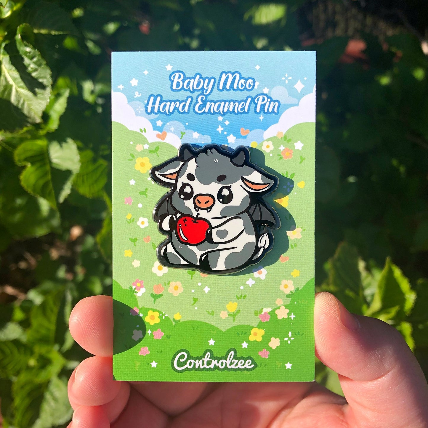 Vampire Cow Enamel Pin