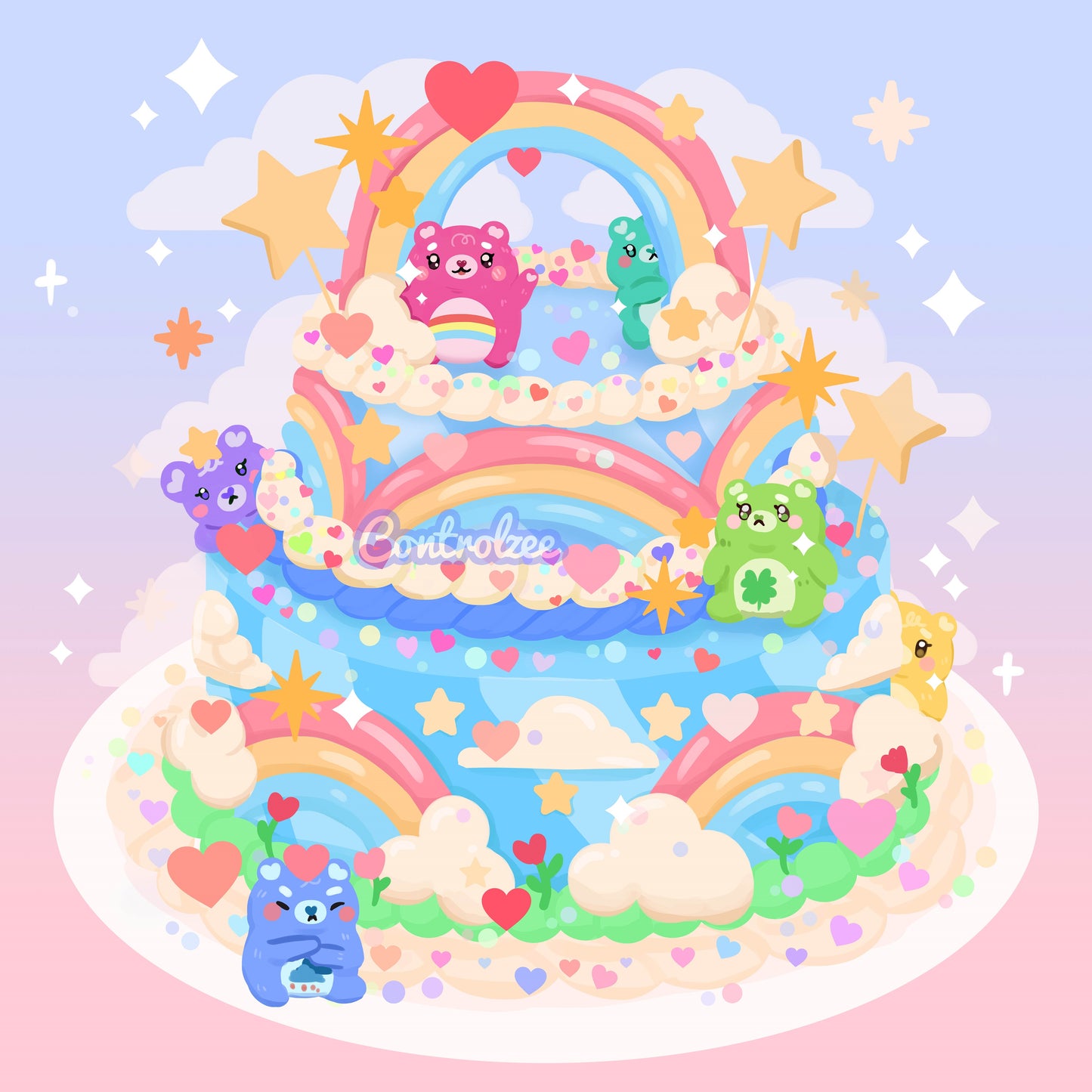 Carebears Cake Print