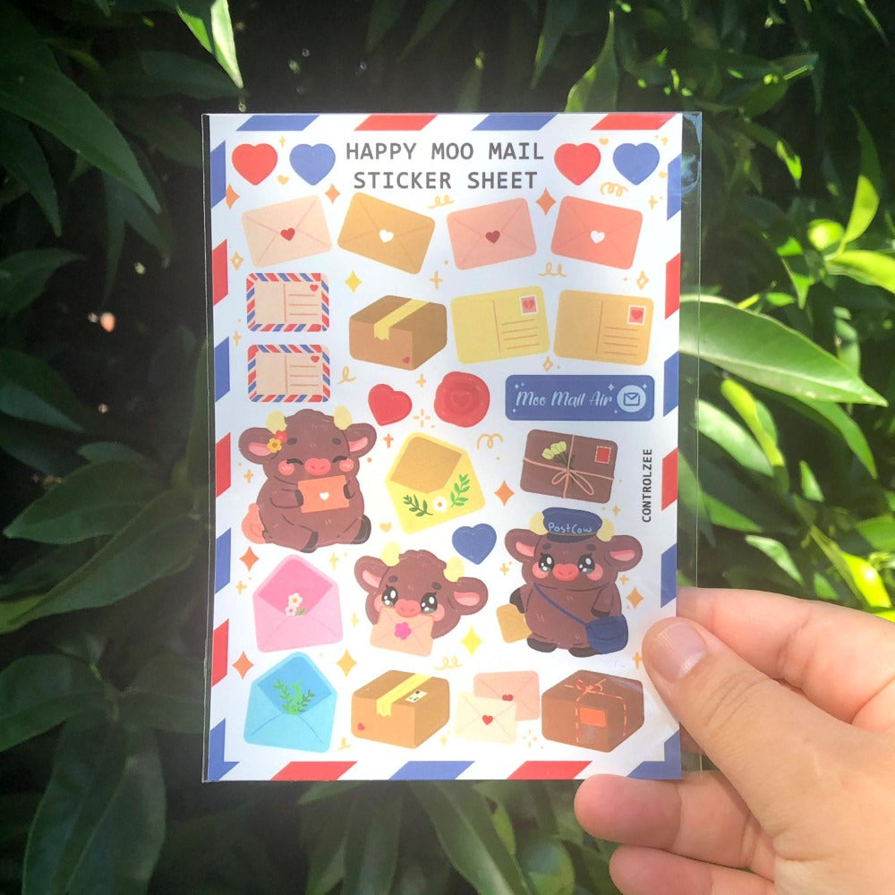 Happy Moo Mail Sticker Sheet