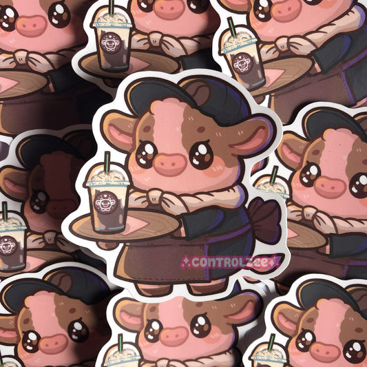 Barista Moo Sticker