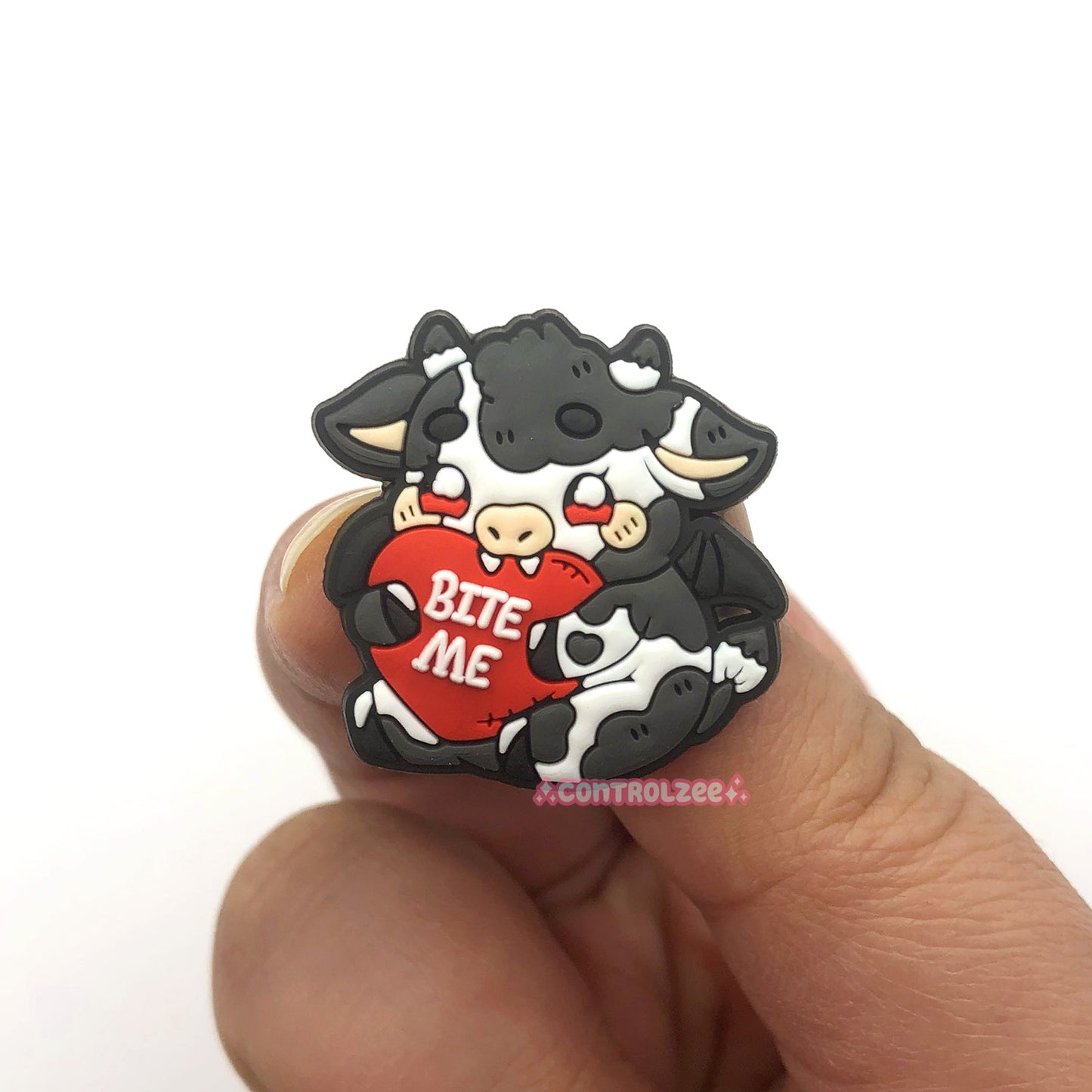 Vampire Bat Cow Rubber Pin