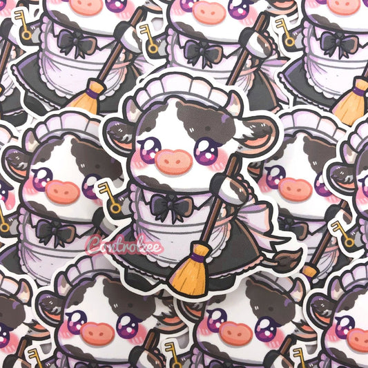 Maid Moo Sticker (Black Uniform)