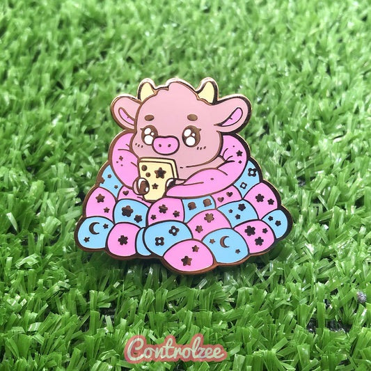 Blanket Moo Enamel Pin