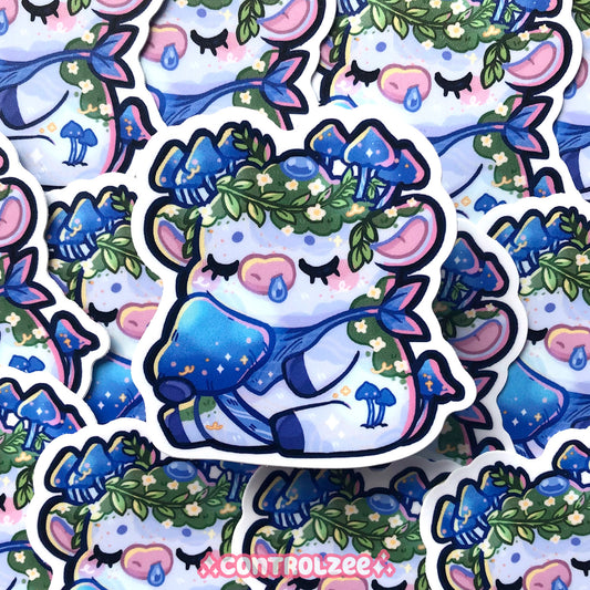 Werewere-kokako Mushroom Cow Sticker