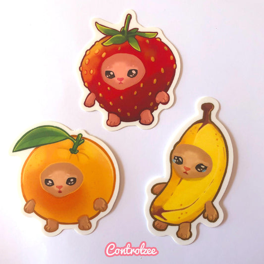 Fruit Cats Sticker Set