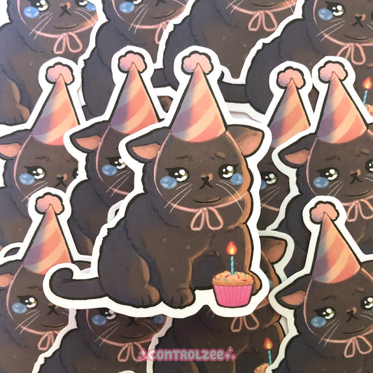 Birthday Cat Sticker