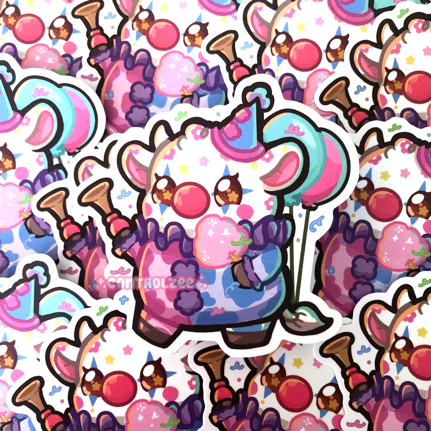 Clown Moo Sticker