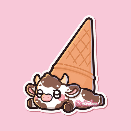 Ice Cream Cone Moo Sticker