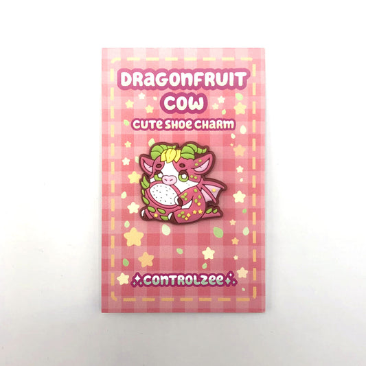 Dragonfruit Cow Rubber Shoe Charm