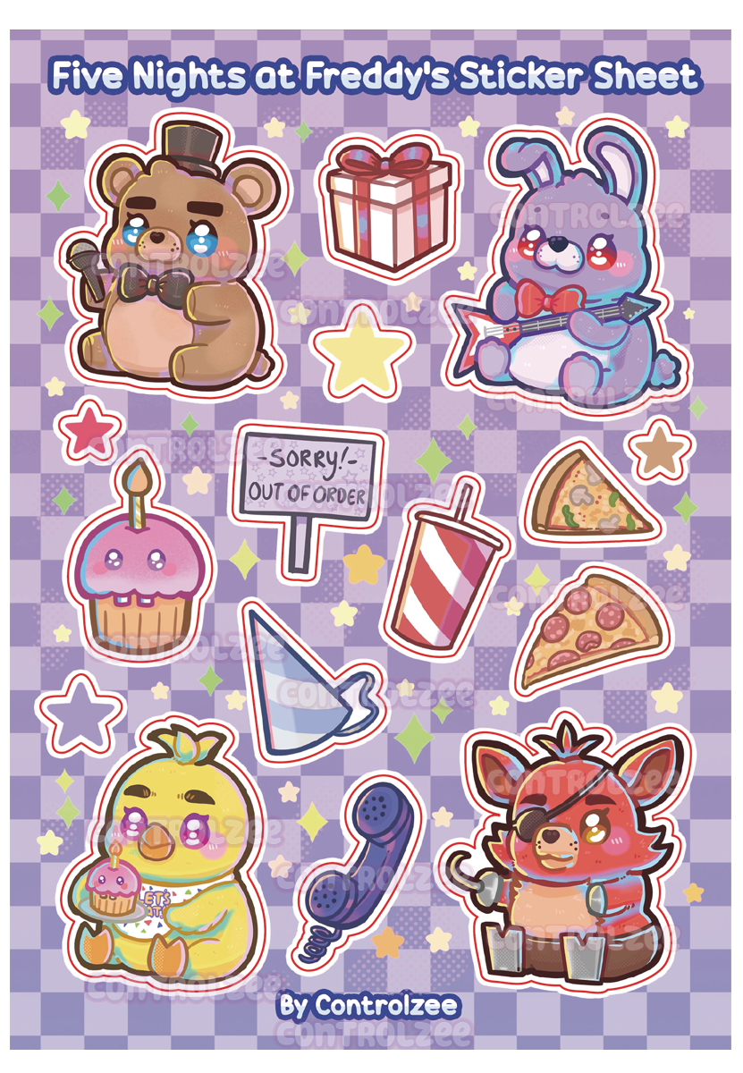 Five Nights at Freddy's Sticker Sheet