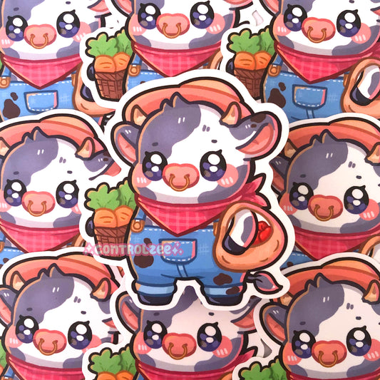 Farmer Moo Sticker