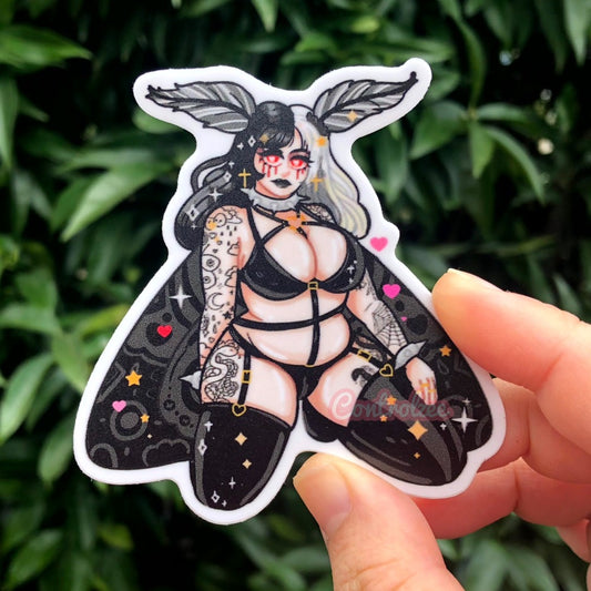 Thickshake the Goth Moth Girl Sticker