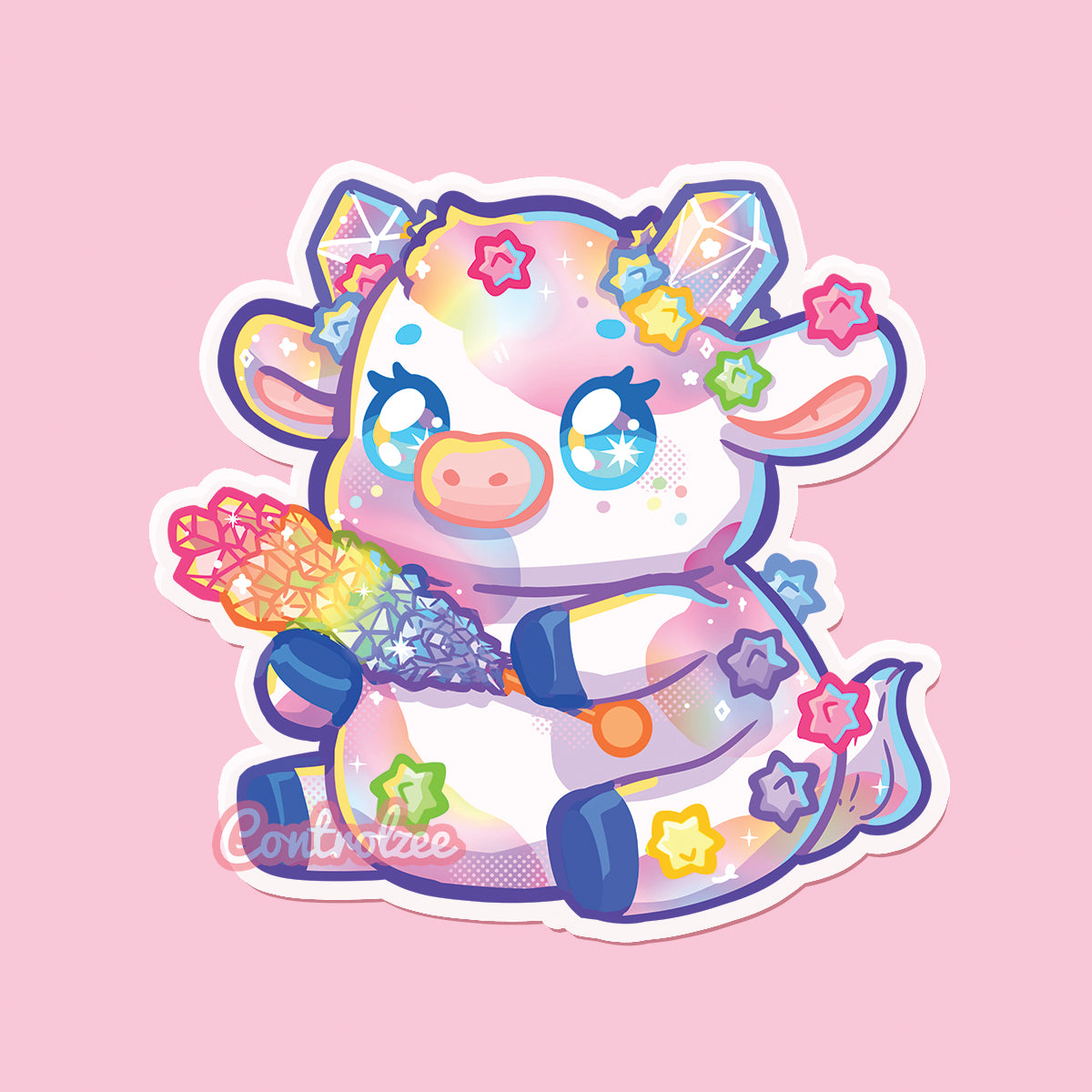 Rock Candy Cow Sticker