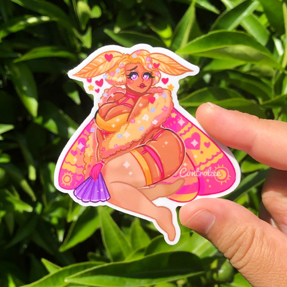 Lamington the Rosy Maple Moth Girl Sticker