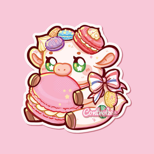 Macaron Cow Sticker [Moo Mail Club]
