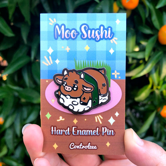 Moo Sushi Enamel Pin