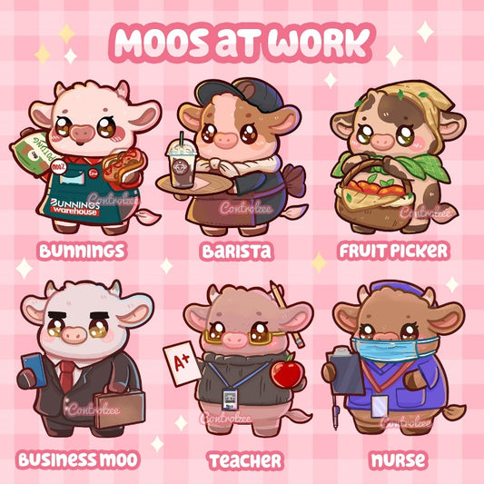 Moos at Work Sticker Set