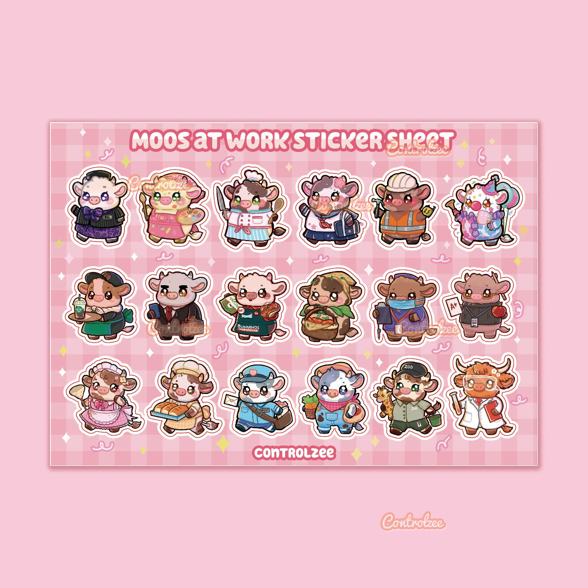 Moos at Work Sticker Sheet