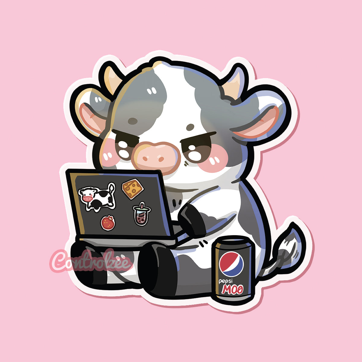 Laptop Moo Sticker